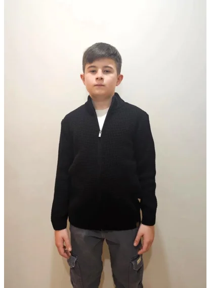 الكسندر جاردي Alexandergardi Half Turtleneck Zippered Child Cardigan (C23-7104)