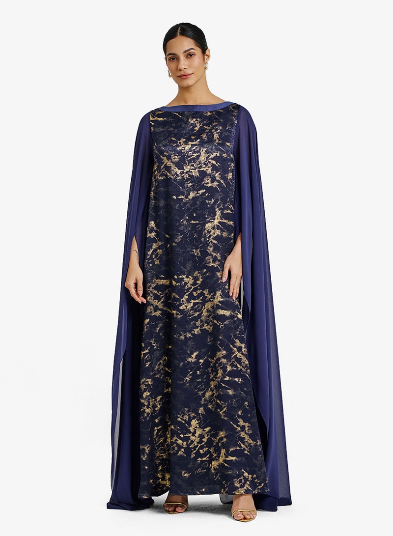 CHASE Printed Cape Sleeve Boat Neck Kaftan - Image 1