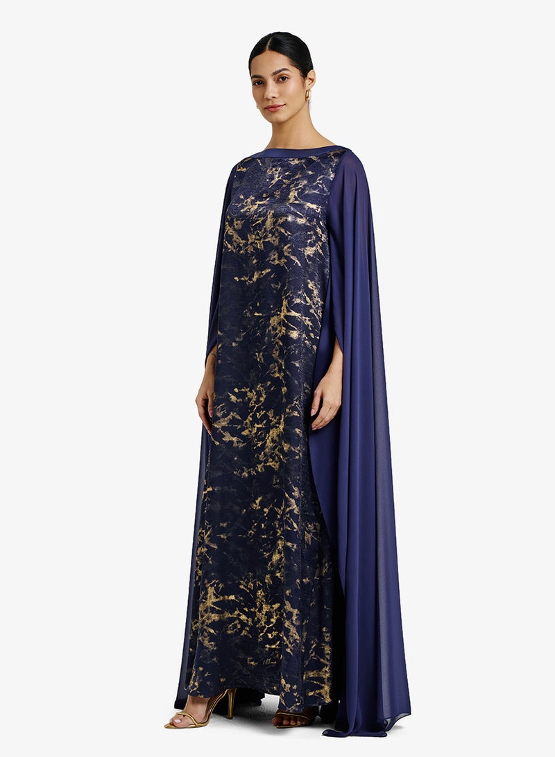 CHASE Printed Cape Sleeve Boat Neck Kaftan - Image 4