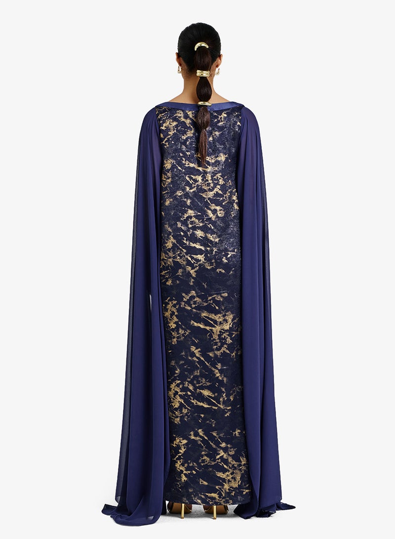 CHASE Printed Cape Sleeve Boat Neck Kaftan - Image 2