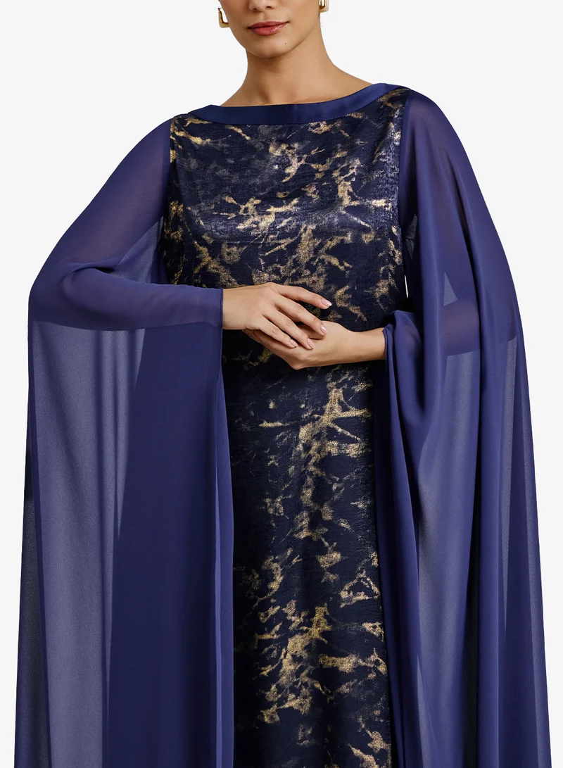 CHASE  Printed Cape Sleeve Boat Neck Kaftan for Women | Best Price UAE