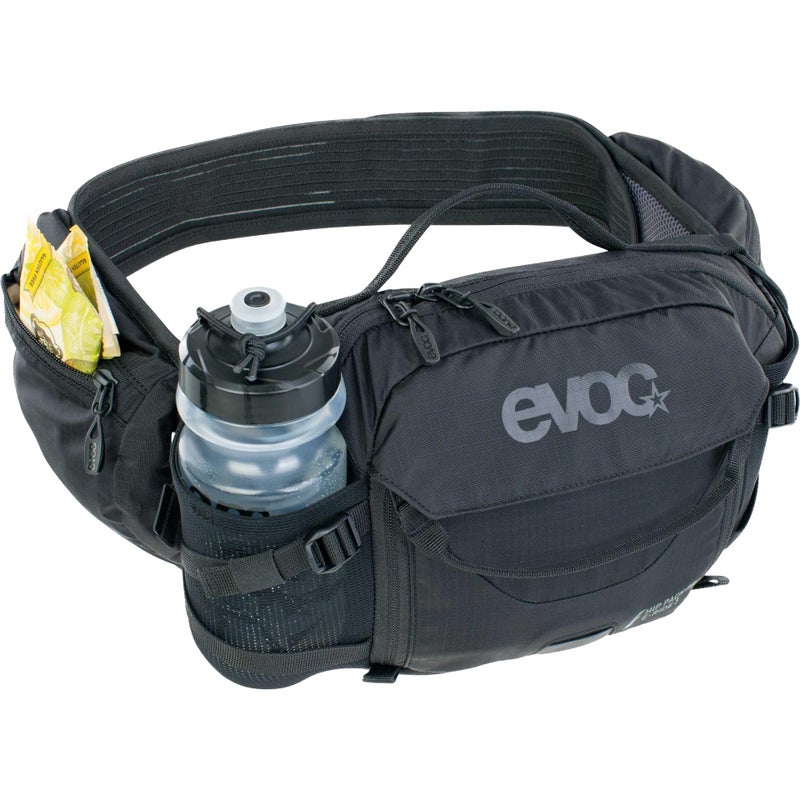 EVOC Hip Pack PRO E-Ride 3 Waist Bag for e-Bike Tours & Trails (3L Capacity, Airflow Contact System, AIRO Flex Hip Belt, Venti Flap System, Bottle cage), Black - Image 4
