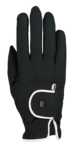 Roeckl ladies contrast riding gloves LONA blackwhite 75 - Image 1