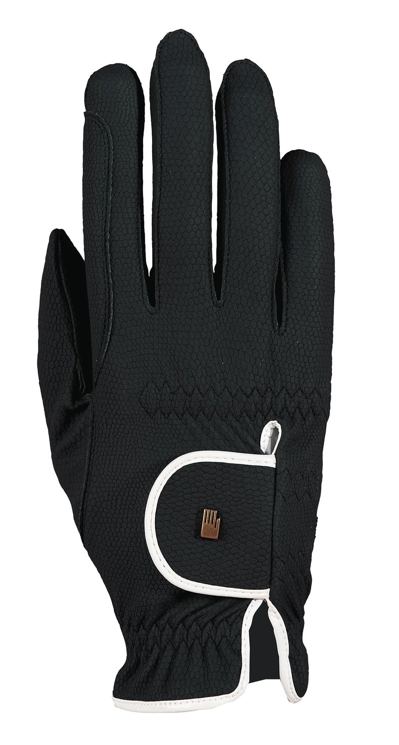 Roeckl ladies contrast riding gloves LONA blackwhite 75 - Image 2