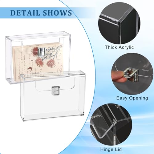 BTSKY 2 Pack Clear Acrylic Index Card Box for 4x6 Inch Cards, Holder Notecard Box Recipe Card Box Plastic Storage Organizer for Filling Index, Note Cards, Flashcards, Recipes - Image 4