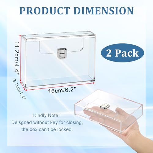 BTSKY 2 Pack Clear Acrylic Index Card Box for 4x6 Inch Cards, Holder Notecard Box Recipe Card Box Plastic Storage Organizer for Filling Index, Note Cards, Flashcards, Recipes - Image 3