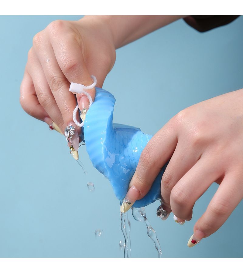 Gray 3D Textured Exfoliating Bath Sponges With Hook Ultra Soft Skin Scrubber Set - Image 2