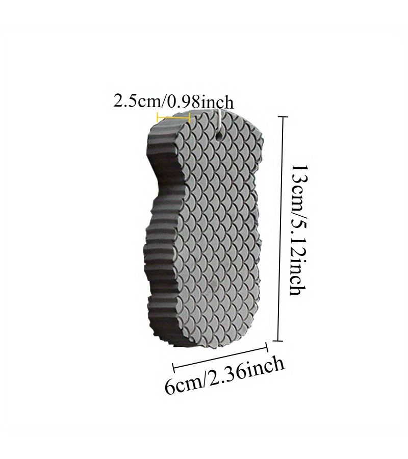 Gray 3D Textured Exfoliating Bath Sponges With Hook Ultra Soft Skin Scrubber Set - Image 5