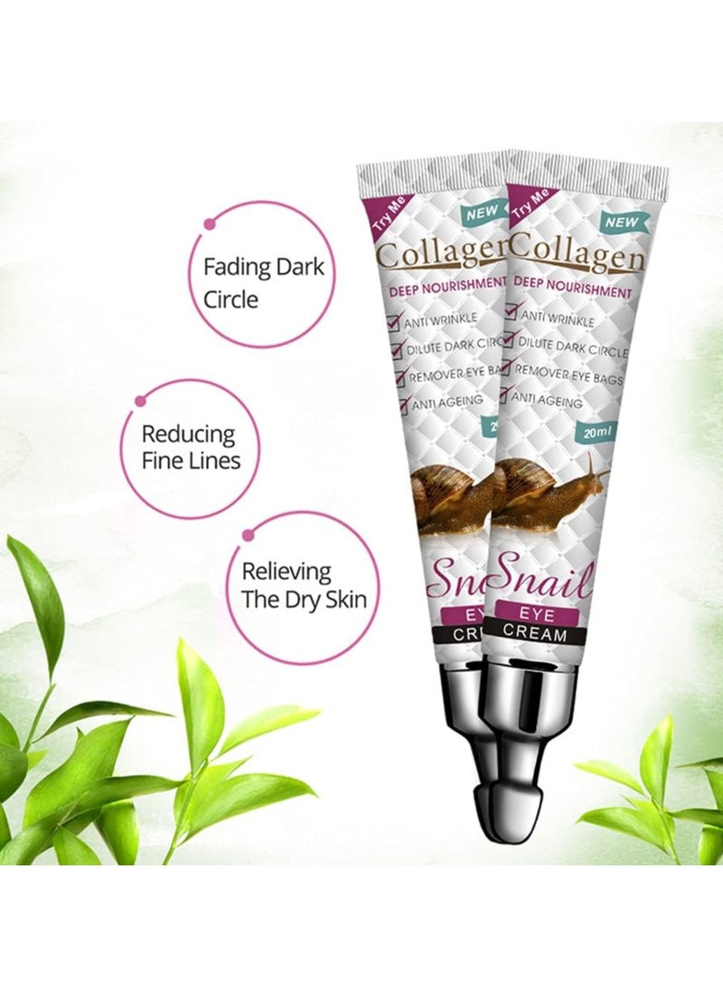 SNAIL Collagen Snail Eye Cream Firming Anti-wrinkle Remover Dark Circles Against Puffiness and Bags Moisturizing Eye Skin Care - Image 4