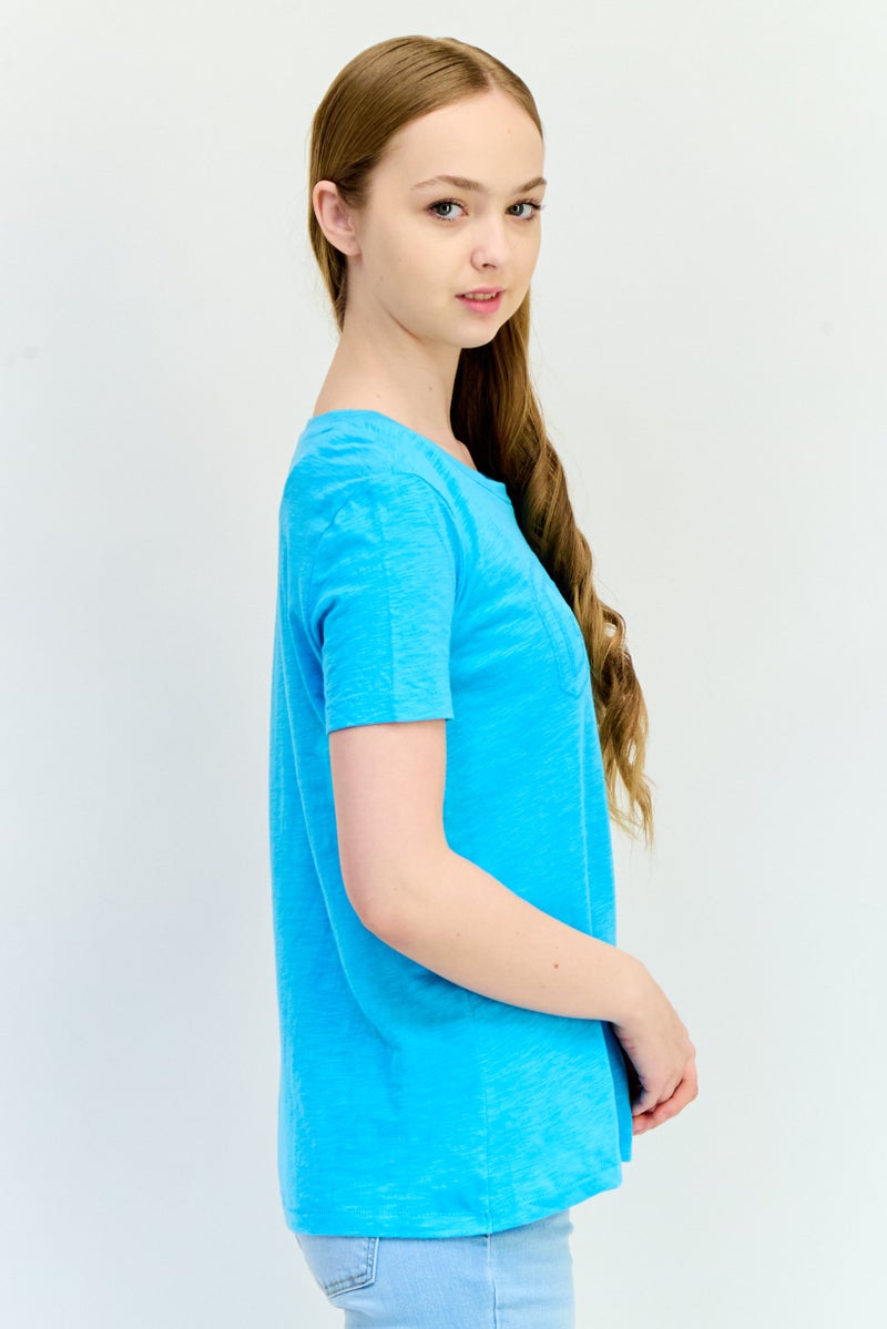 GAP تي شيرتات نسائية بأكمام قصيرة وياقة دائرية بشعار العلامة التجارية، أزرق - Image 2