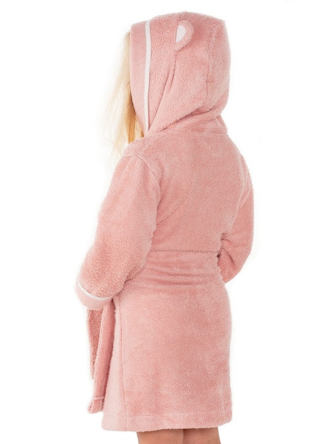 وورم كادلز روب استحمام فاخر وناعم للأطفال من Warm Cuddles - مصنوع من رايون الخيزران، مزود بغطاء للرأس - للأولاد والبنات (12-24 شهرًا، وردي) - Image 2