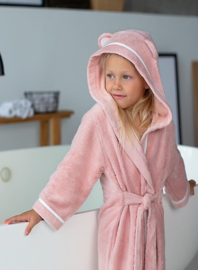 وورم كادلز روب استحمام فاخر وناعم للأطفال من Warm Cuddles - مصنوع من رايون الخيزران، مزود بغطاء للرأس - للأولاد والبنات (12-24 شهرًا، وردي) - Image 4