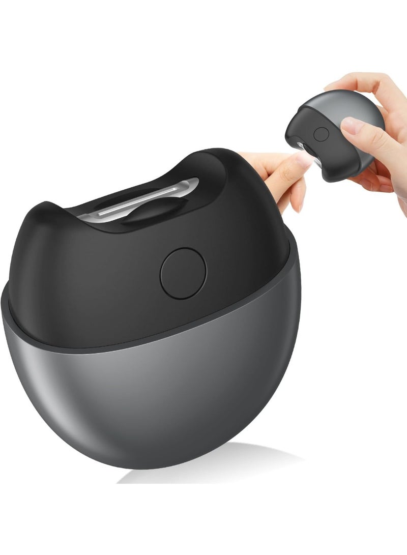 عام ماكينة قص أظافر كهربائية لاسلكية، ماكينة تشذيب أظافر أوتوماتيكية مع ضوء، سرعتان، غطاء مغناطيسي مانع للانزلاق، التقاط قصاصات الأظافر، قابلة لإعادة الشحن عبر USB للبالغين وكبار السن والرجال والنساء والمعاقين، رمادي - Image 1