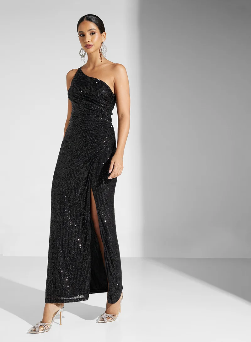 TFNC Sequin One-Shoulder Dress