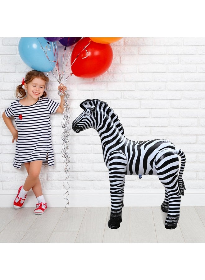 Jet Creations 32" Tall Inflatable Zebra Toy, Realistic Animal Figure for Africa Safari Party Decoration, Pool, Birthday, Wildlife, Christmas,Winter, Thanksgiving, Photo Prop, 1 pc - Image 4