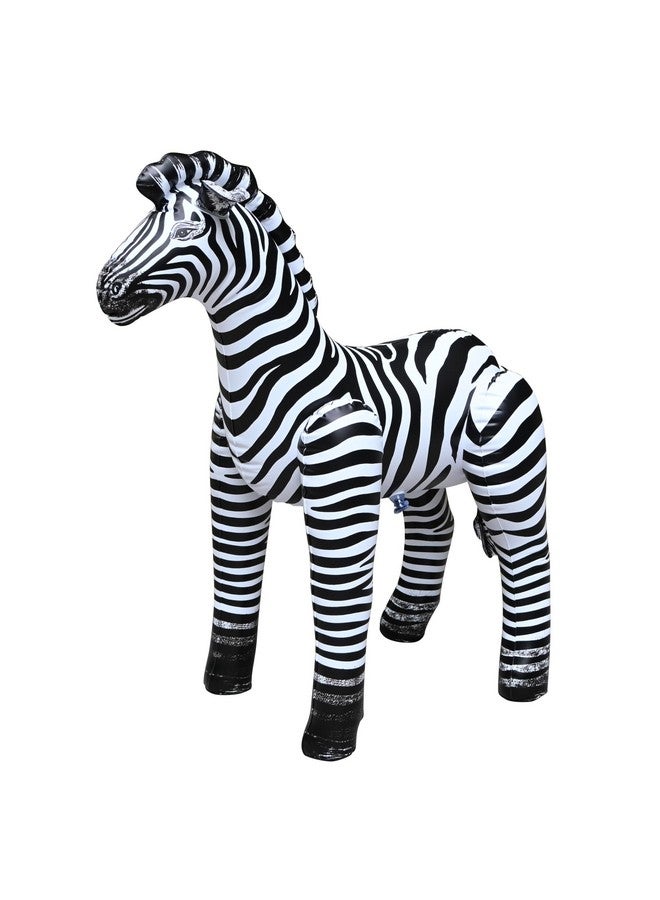 Jet Creations 32" Tall Inflatable Zebra Toy, Realistic Animal Figure for Africa Safari Party Decoration, Pool, Birthday, Wildlife, Christmas,Winter, Thanksgiving, Photo Prop, 1 pc - Image 1