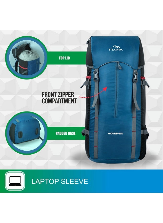 TRAWOC HOVER 50L Travel Backpack for Men & Women Trekking Hiking Rucksack Bag for Men & Women, LHK002, English Blue - Image 5