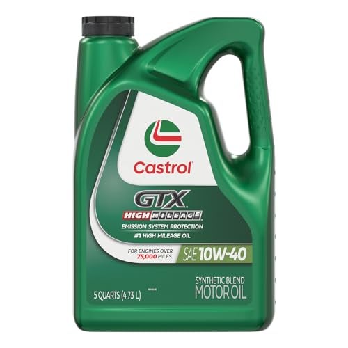Castrol GTX High Mileage 10W-40 Synthetic Blend Motor Oil, 5 Quarts - Image 1