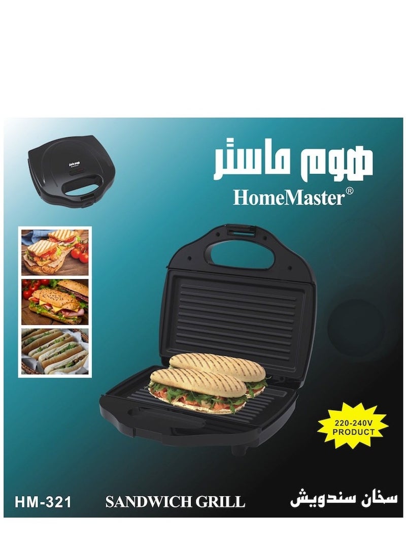 هوم ماستر سخان السندويشات الكهربائي بقوة 750 واط من هوم ماستر HM-321 باللون الأسود لتجربة فريدة في تحضير السندويشات السريعة - Image 4