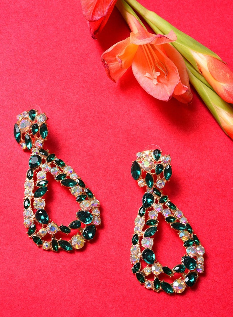 SOHI Multicoloured Contemporary Half Artificial Hoop Earring Jewellery - Image 3