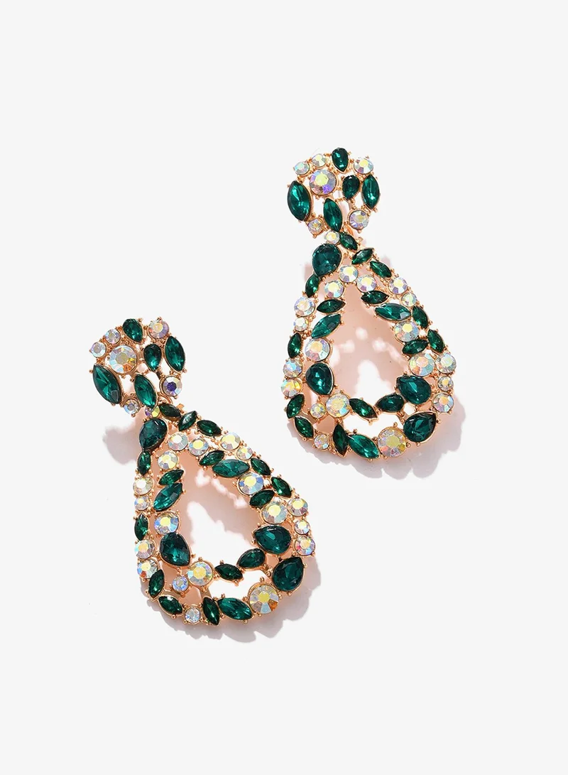 SOHI Multicoloured Contemporary Half Artificial Hoop Earring Jewellery