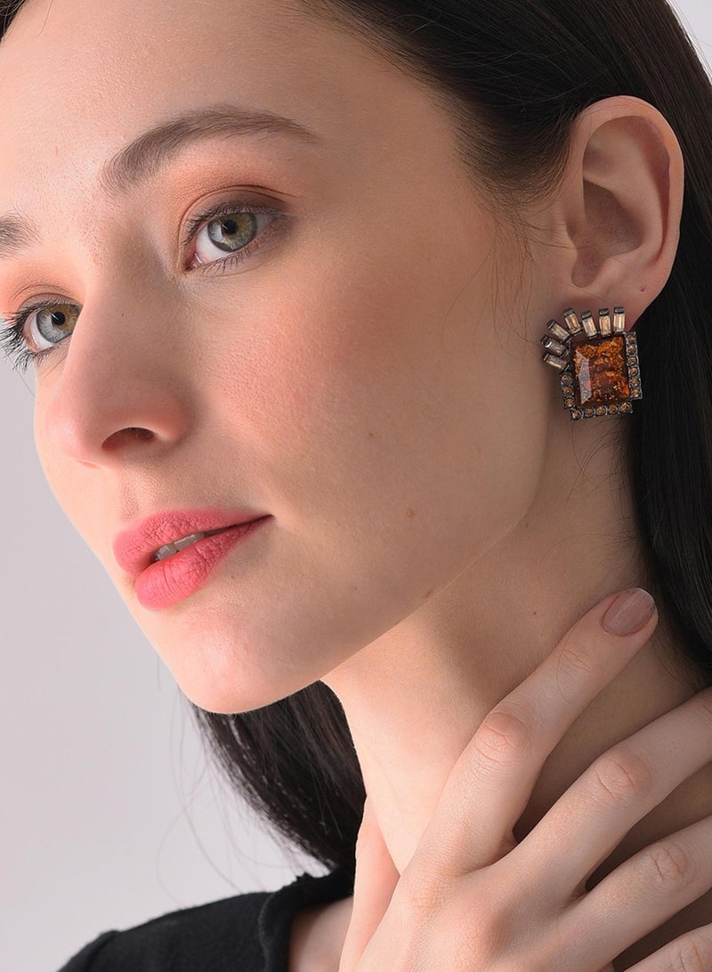 SOHI Multicoloured Contemporary Half Artificial Hoop Earring Jewellery - Image 5