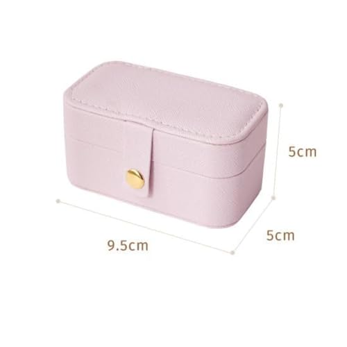 Gowloz Jewelry Box Small (Pink, Faux Leather, 9.5 x 5 x 5 cm) – Travel Organizer Case for Rings, Earrings, Necklaces & Bracelets – Compact Storage Box for Women & Girls - Image 3