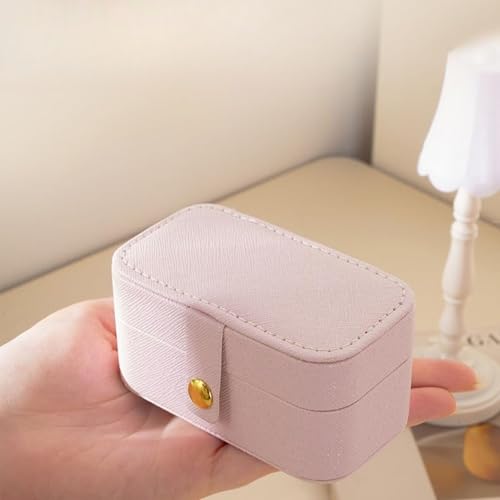 Gowloz Jewelry Box Small (Pink, Faux Leather, 9.5 x 5 x 5 cm) – Travel Organizer Case for Rings, Earrings, Necklaces & Bracelets – Compact Storage Box for Women & Girls - Image 2