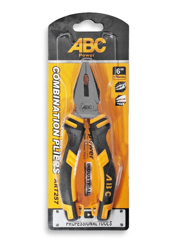 ABC Combination Pliers 6 inch , Powerful Pliers for Cutting Wire and Light Metal, Gripping and Bending Wire and Metal, Multi-Functional Tool Suitable for Maintenance, Electrical, and Carpentry, Made of High Quality Materials to Withstand Pressure and Heavy Use.  - Image 2