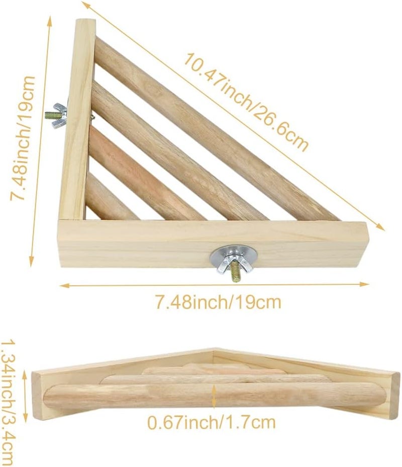 Litewoo Bird Perch Corner Platform Stand Shelf for Birds Budgie Parakeet Cockatiel Conure Cockatoo（Ladder） - Image 2