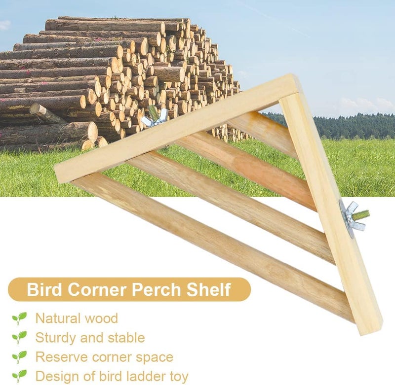 Litewoo Bird Perch Corner Platform Stand Shelf for Birds Budgie Parakeet Cockatiel Conure Cockatoo（Ladder） - Image 3