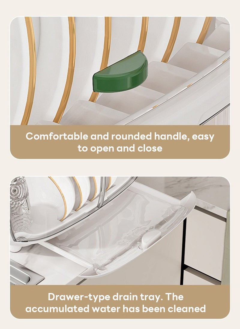 Home Kitchen Utensil Drain Storage Box with Drain Rack 37.8*28.3*44.3CM