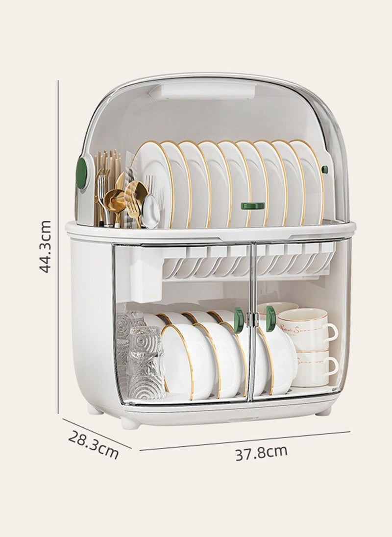 Home Kitchen Utensil Drain Storage Box with Drain Rack 37.8*28.3*44.3CM
