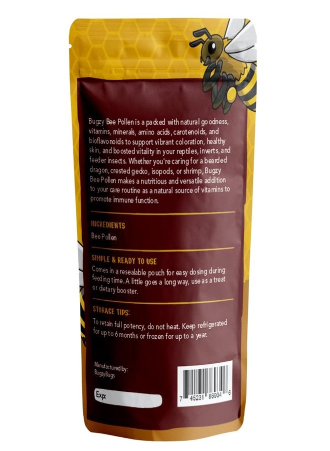Bugzy Bugs BugzyBugs Bee Pollen All-Natural Nutrient-Rich Supplement for Bearded Dragons, Reptiles, Isopods & Amphibians Mineral & Vitamin Booster - Image 2