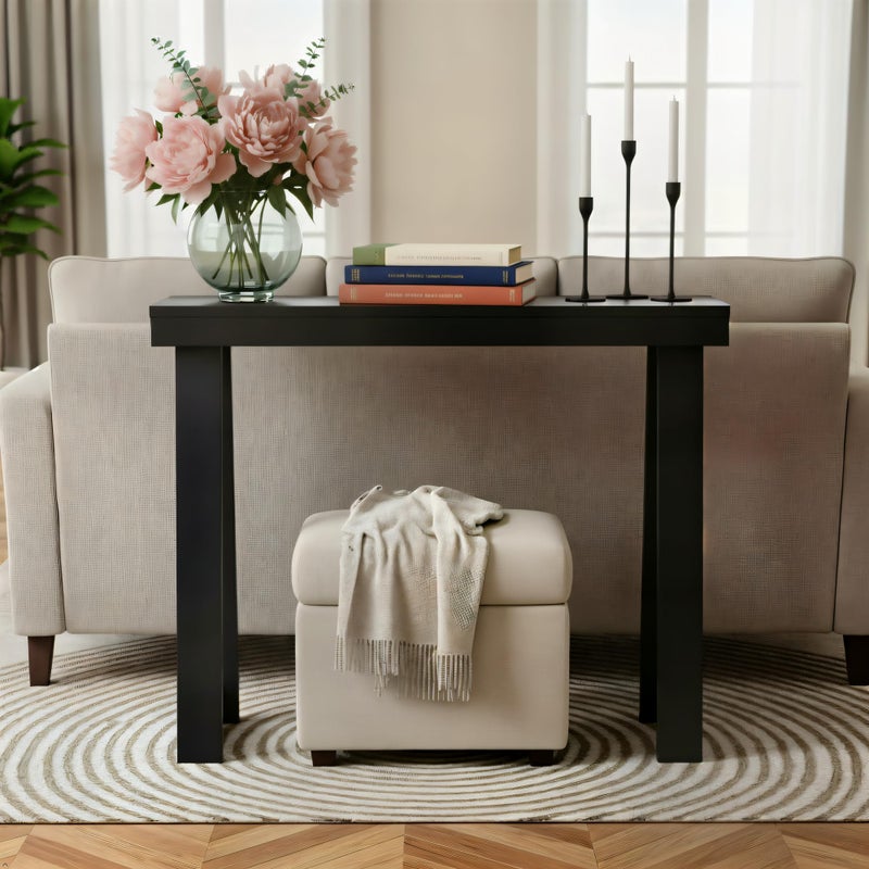 Plank+Beam Solid Wood Console Table, 36 Inch, Sofa Table, Narrow Entryway Table for Hallway, Behind The Couch, Living Room, Foyer, Easy Assembly, Black - Image 3