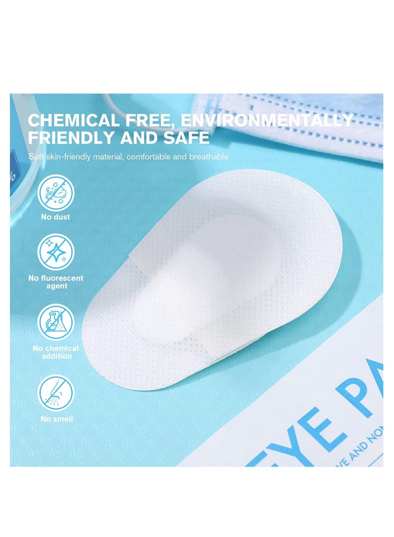 SMARTHERAPY Adhesive Eye Pads, 20 Pcs Sterile Disposable Eye Patches, Oval-Shaped Eye Pads, Dressing Wound Care Light Blocking and Eye Protection for Adult and Kids  - Image 2