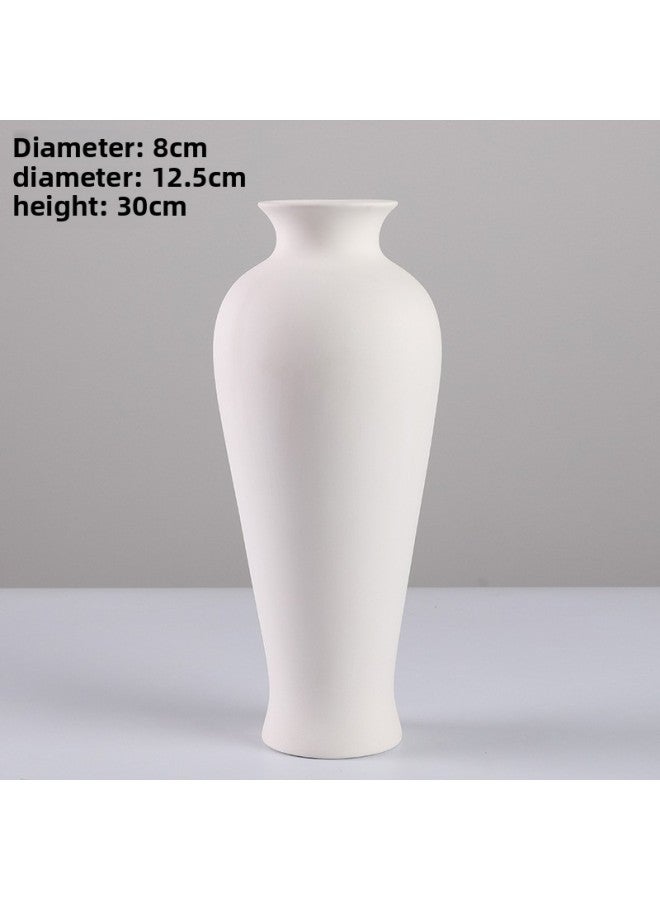 Beauenty Kindergarten Gypsum Coloring Water Extension Vase Vase Non-Material Art Plain Embryo White Painted Ceramic Parent-Child Embryo-Color:28d White  - Image 1