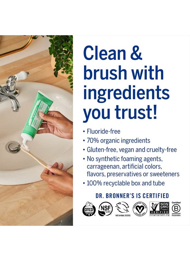 Dr. Bronner's - All-One Toothpaste (Spearmint, 5 Ounce,3-Pack) - Image 1