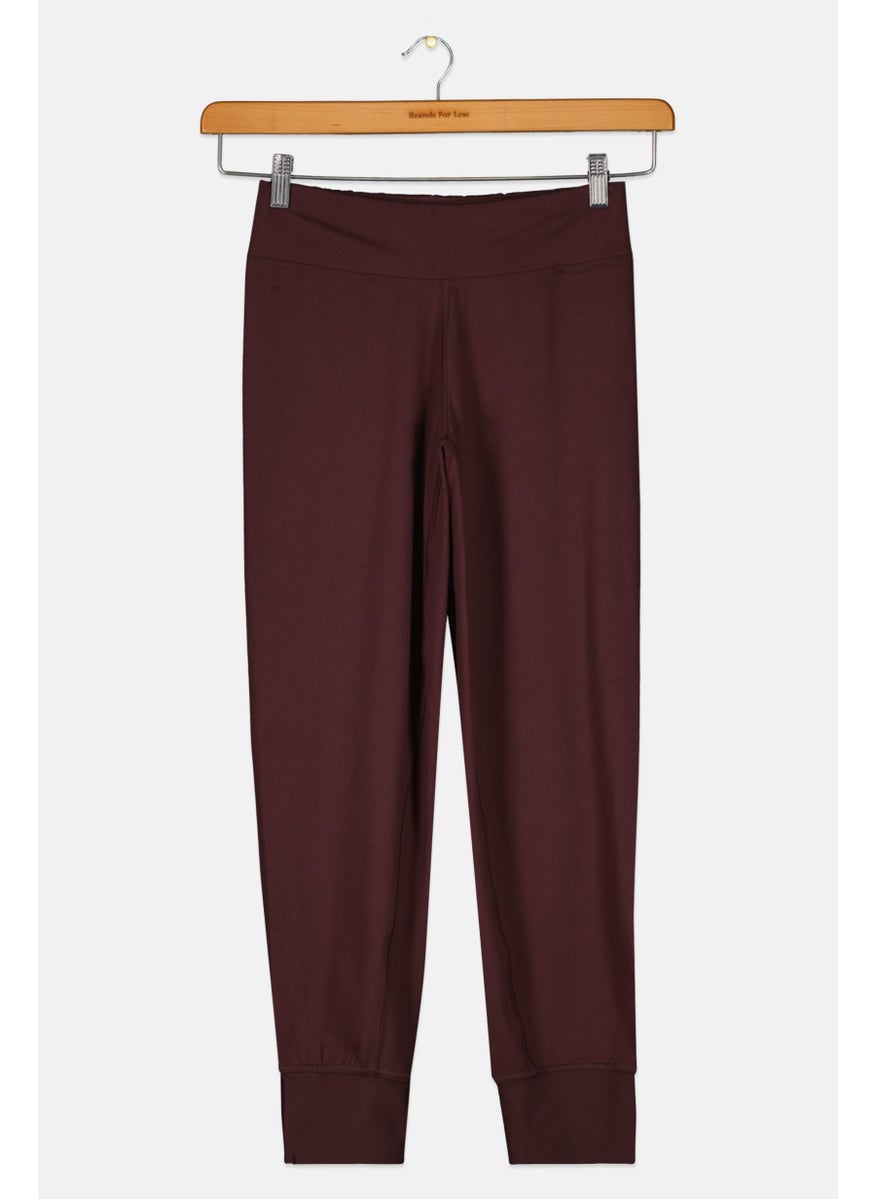 Adidas Kids Girl Regular Fit Outdoor Leggings, Dark Maroon  - Image 1