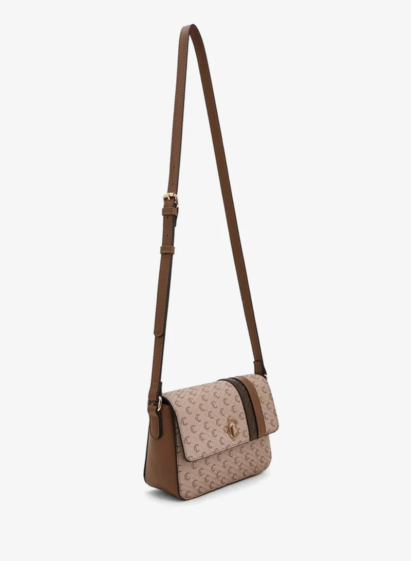 Le Confort Monogram Print Crossbody Bag With Magnetic Closure