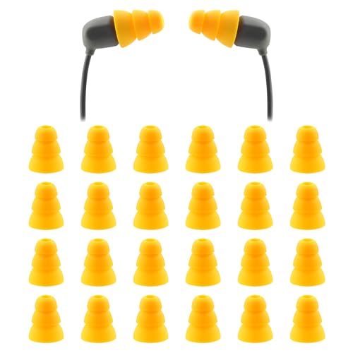 NANLANFAN Replacement Triple Flange Ear Tips for Elgin Discord Gen 3 / Rumble/Rumble Wired, Soft Silicone Ear Tips, 12 Pairs (Yellow, Large) - Image 1