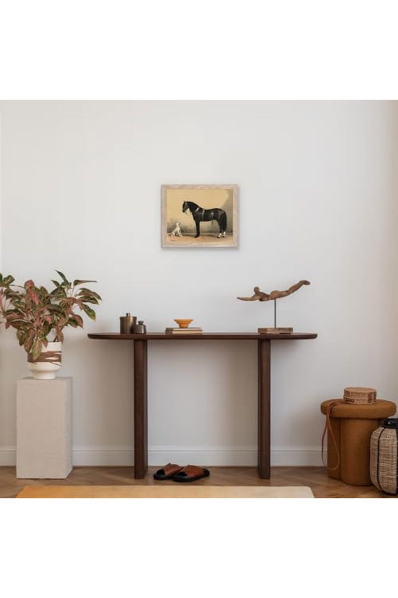 HoozGee Orloff Horse Art Prints by Emil Volkers A Black Horse and A White Dog Poster - Image 4