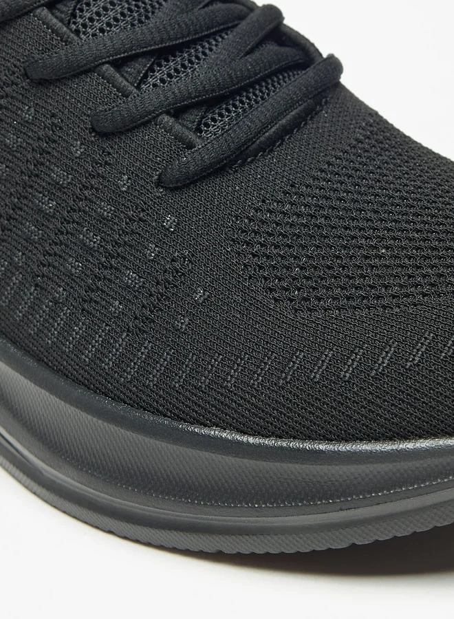 Dash Textured Sports Shoes with Lace-Up Closure