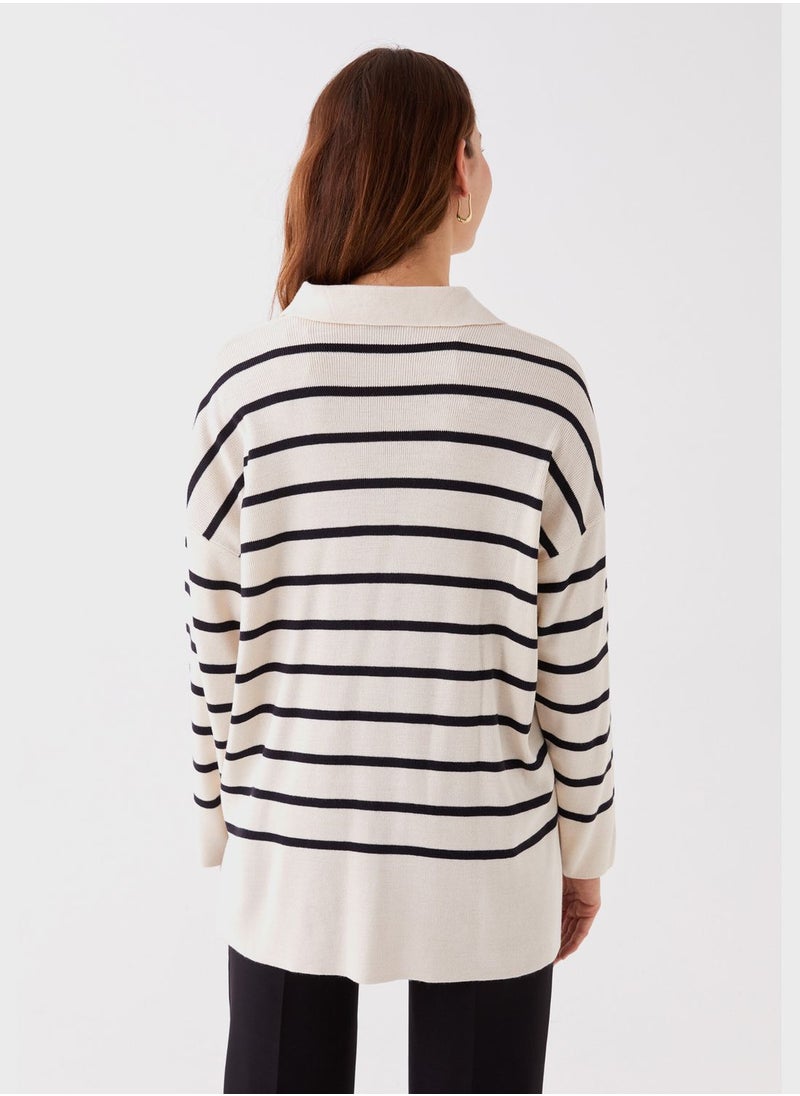 Polo Neck Striped Oversized Sweater - pzsku/ZDD8E236754E07F22772DZ/45/_/1698979934/33090e84-3d4e-4d2f-93c9-358f6ecaf51d