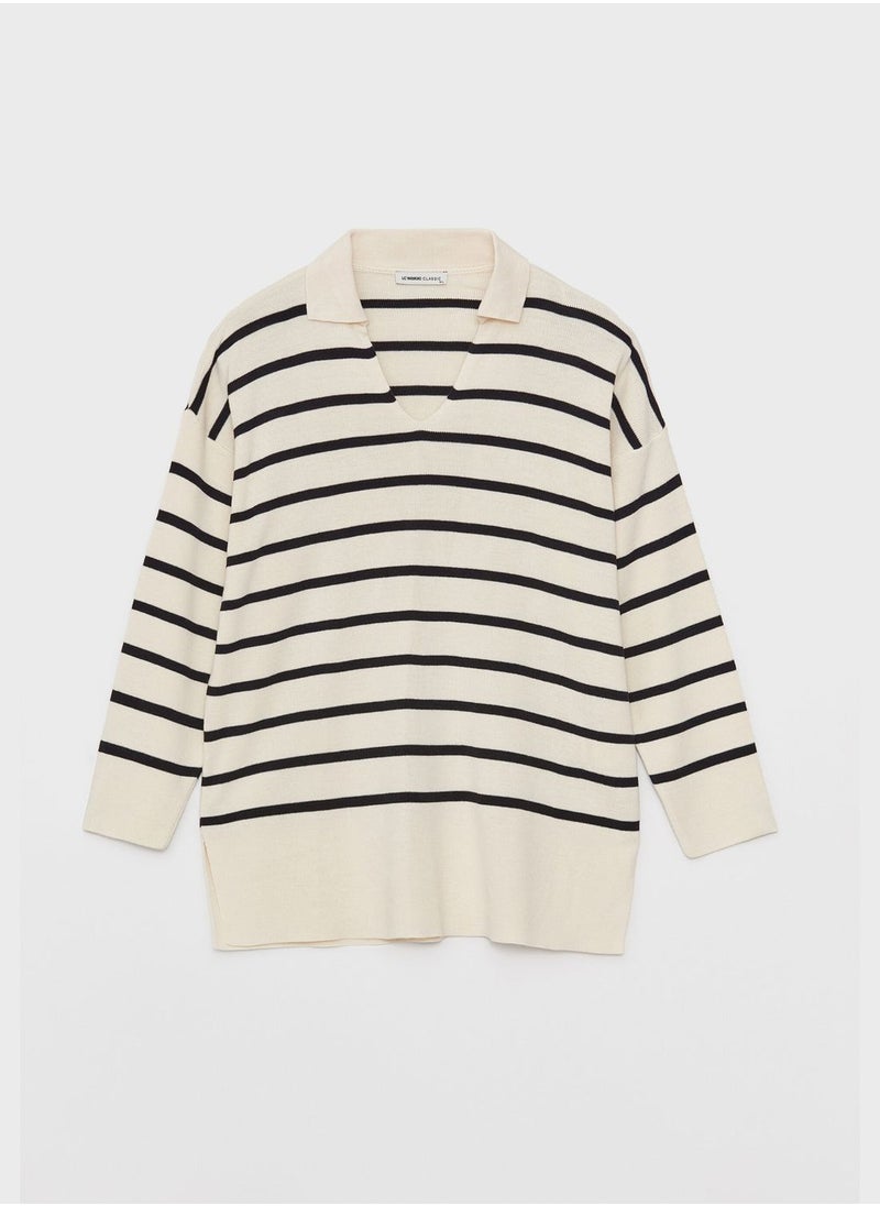 Polo Neck Striped Oversized Sweater - pzsku/ZDD8E236754E07F22772DZ/45/_/1702413054/8a3e9cc0-9165-48e5-9c6a-7d523527cbc1