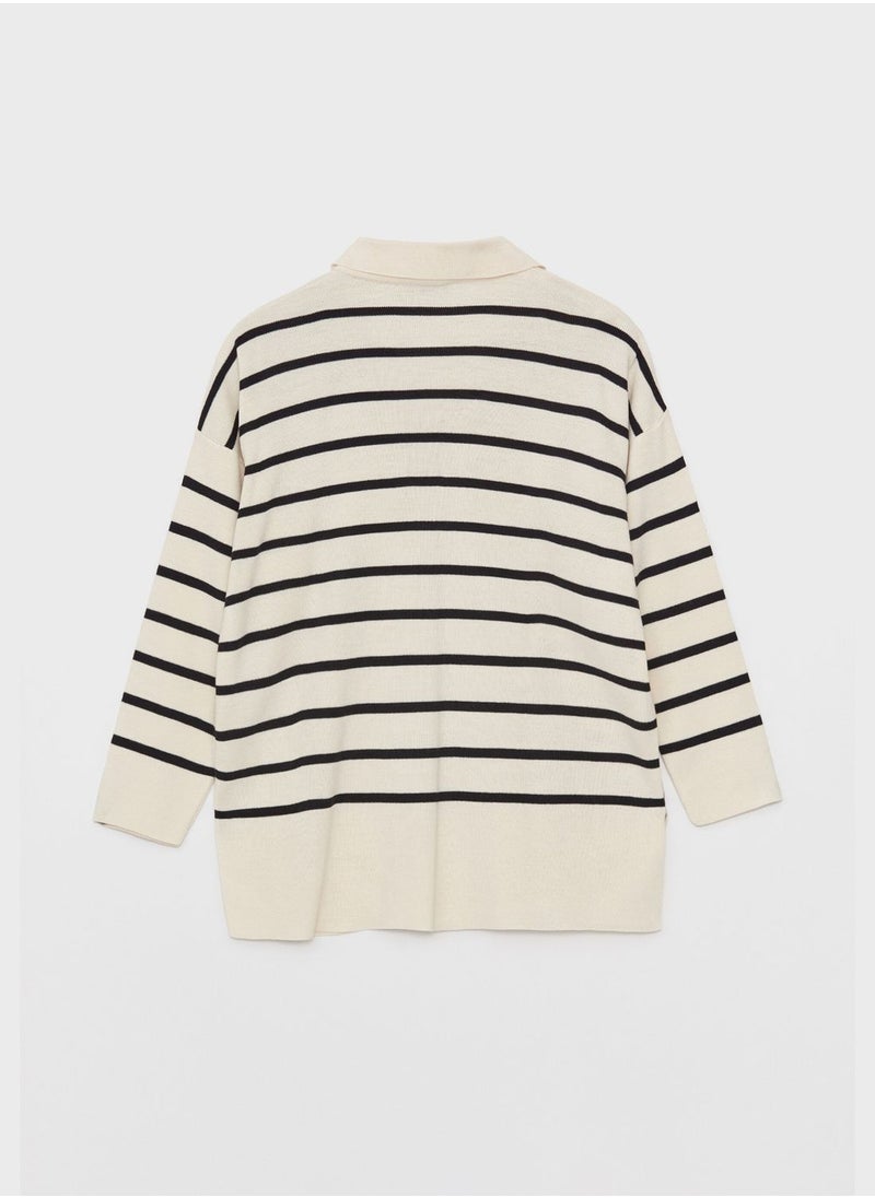 Polo Neck Striped Oversized Sweater - pzsku/ZDD8E236754E07F22772DZ/45/_/1702460591/cf50205e-81aa-4538-8741-1524fbac8d41