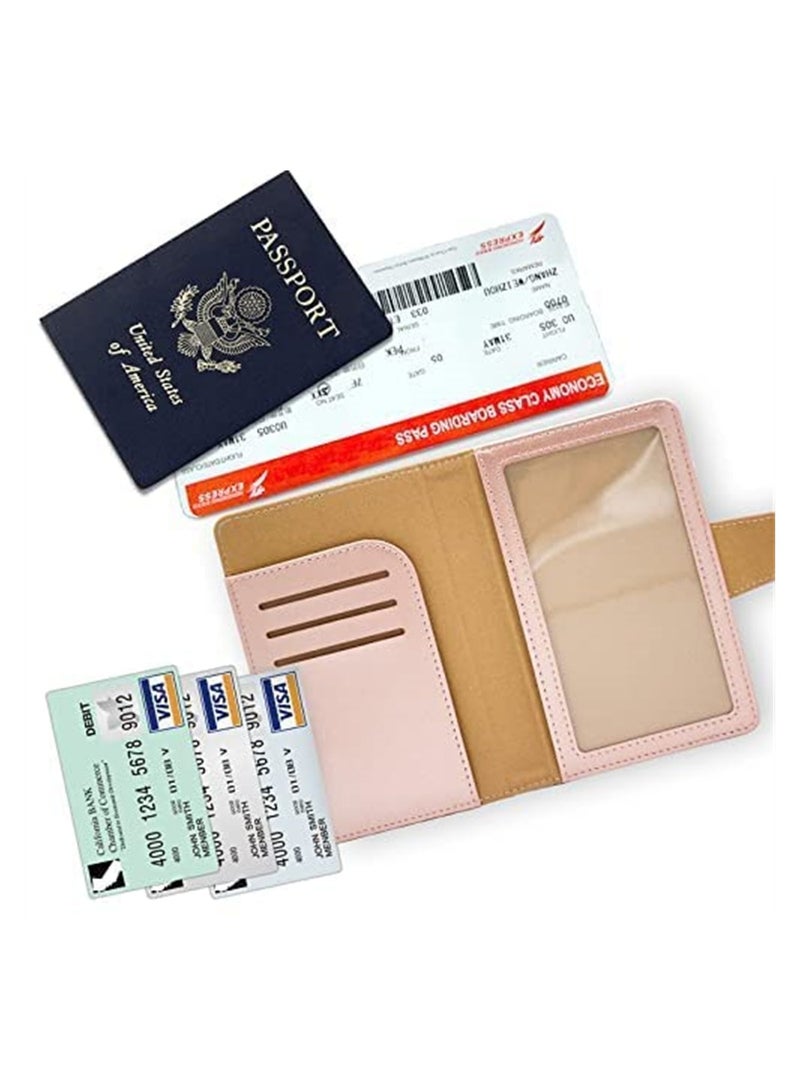 SYOSI Passport Holder, Passport Cover Case, PU Leather Passport Holder Travel Wallet for Passport, Credit Cards, Boarding Passes, (Rose Gold)  - Image 4