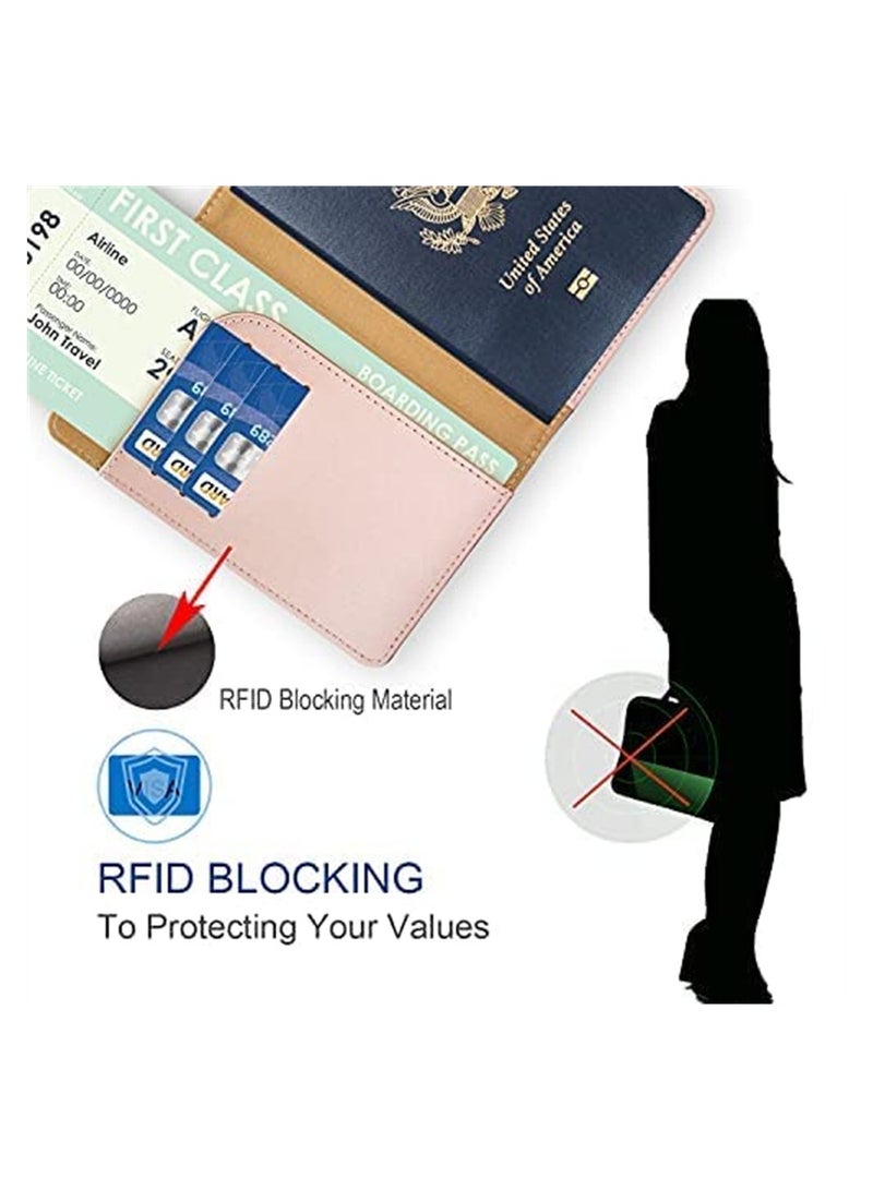 SYOSI Passport Holder, Passport Cover Case, PU Leather Passport Holder Travel Wallet for Passport, Credit Cards, Boarding Passes, (Rose Gold)  - Image 3