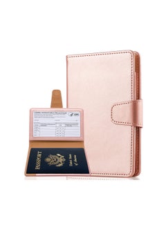 SYOSI Passport Holder, Passport Cover Case, PU Leather Passport Holder Travel Wallet for Passport, Credit Cards, Boarding Passes, (Rose Gold)  - Image 1