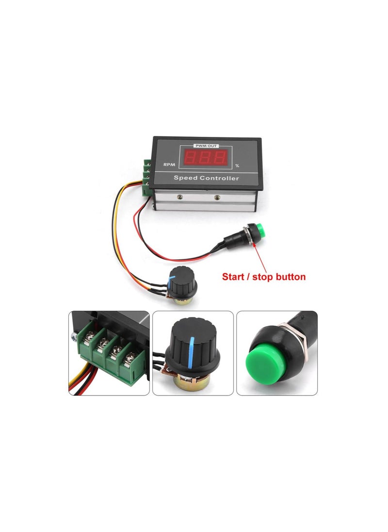 Generic - PWM DC Motor Speed Controller, Motor Speed Regulator Power Controller 6-60V 12V 24V 36V 48V 30A with LED Digital Display Slow Start/Stop Revolving Speed Time Adjustable - Image 1